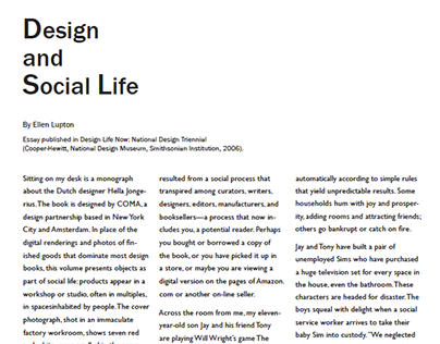 Design and Social Life