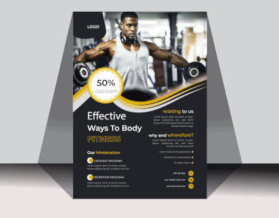 Body fitness flyer template design