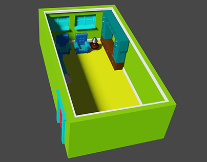 3d room for desktop work and siting place practice work