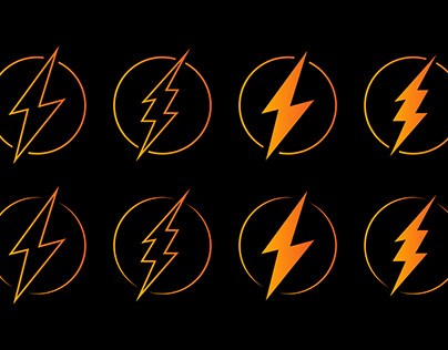 Electricity icon, lightning strike, energy, electricity