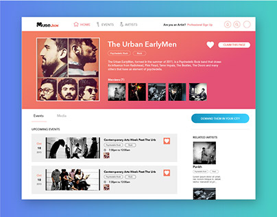 Musejam Music Website Design