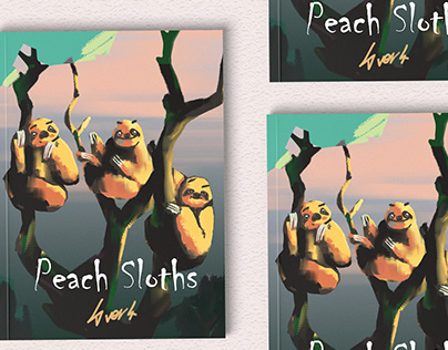 Cover for the children's book "Peach Sloths"