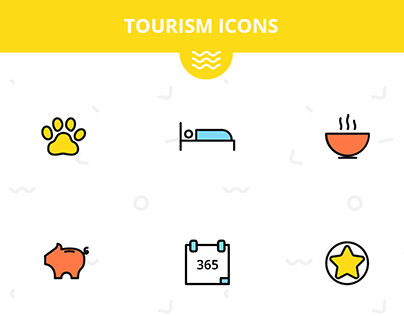 Animated Tourism and Accomodation Icons