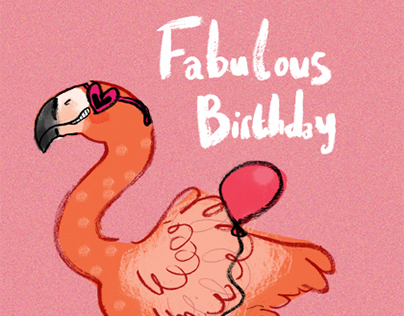Flamingo Fabulous Birthday greeting card
