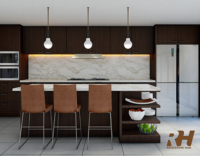 Kitchen Interior Design & 3D Rendering