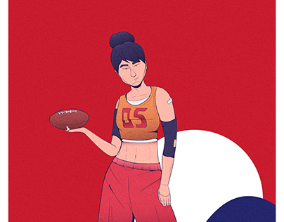 Footbal Girl.Character inspired by Thomas Rohlfs work
