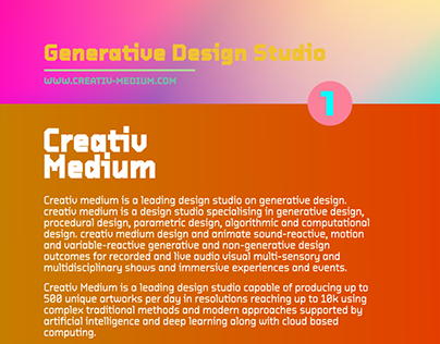 Creativ Medium : Generative Design Studio