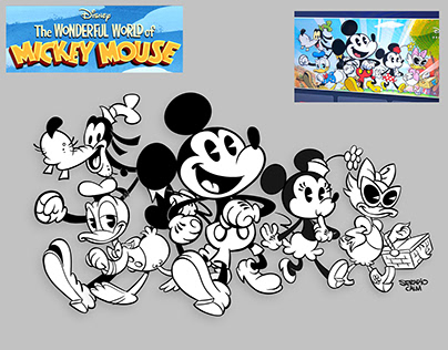 Mickey Mouse Disney Plus Banner Illustration