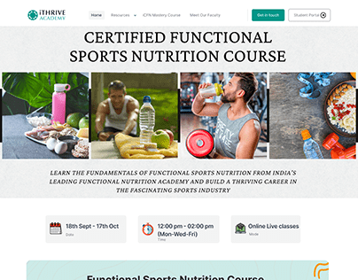 Functional Sports Nutrition Course - Landing Page