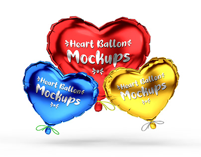Heart Foil Balloon Mockup - 8 views