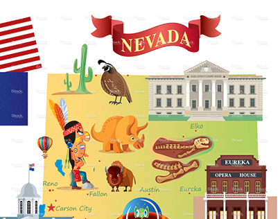 Nevada Cartoon Map