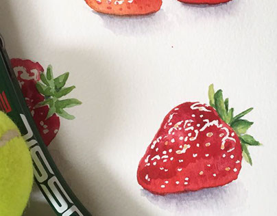 Inspired by Wimbledon - Watercolour Strawberries