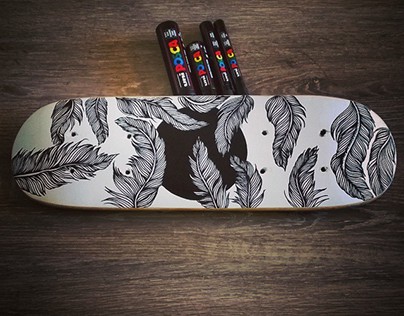 18x5 inch Skateboard Deck Illustration