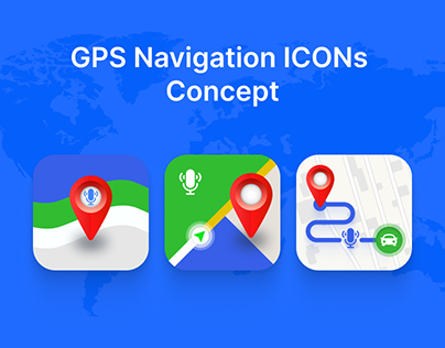 GPS Navigation Icons Concept