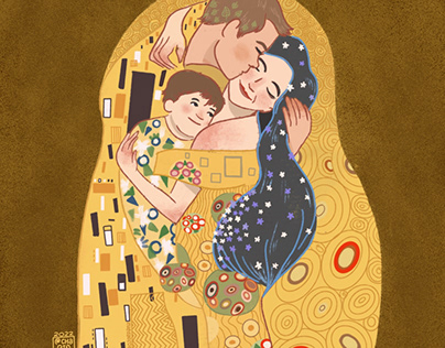 Klimt inspired Family portrait