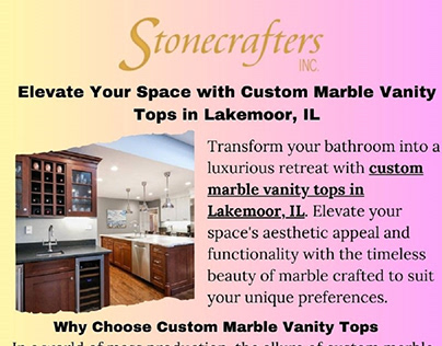 Lakemoor Bathroom with Custom Marble Vanity Tops