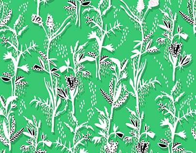 Seamless pattern for fabrics: Fresh herbs