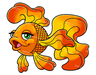 Gold Fish Or Goldfish Cartoon Character