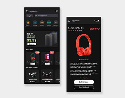 Amazon UI Redesign with Dark Mode | Rish Designs