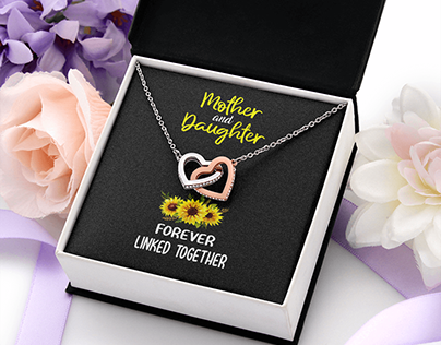 Mother daughter necklace design by LoveSkyCenter.com
