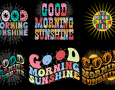 goodmorning sunshine t-shirt design bundle.
