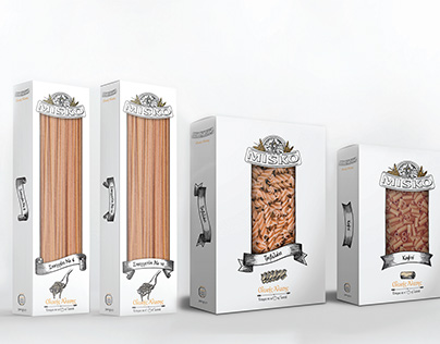Packaging for MISKO's Whole-Wheat pasta series.