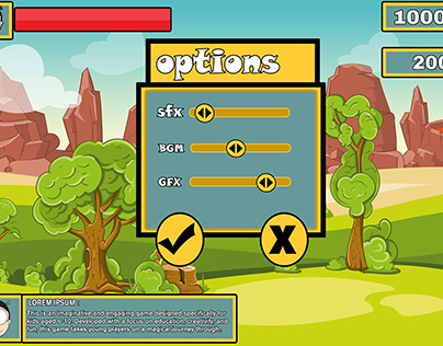 game option menu design
