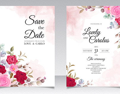 Floral Wed Invitations