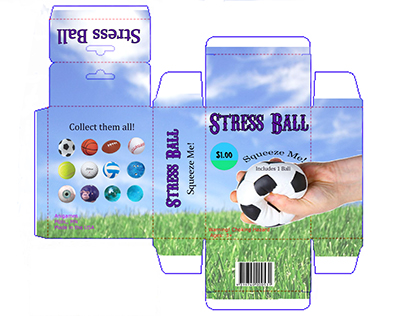 packaging toy box/ stress ball.