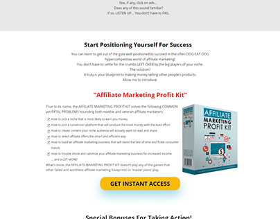 Landing Sales funnel For Affiliate Marketing Kits