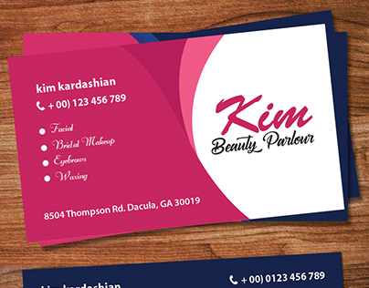 Beauty parlour visiting card template