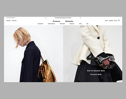 Website Proenza Schouler: Contributed to design and UI