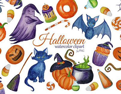 HALLOWEEN FREE WATERCOLOR CLIPART