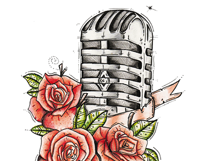 Roses Music - Old School Ilustración Análoga (Jota)