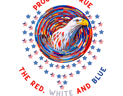 4th Of July Patriotic Design with Eagle and Stars