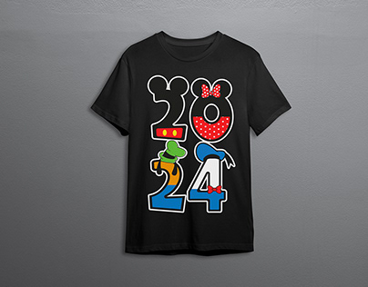 Disney-themed 2024 t-shirt design