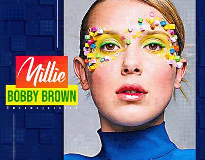Digital Pop Art Portrait: Millie Bobby Brown 💙💛✨
