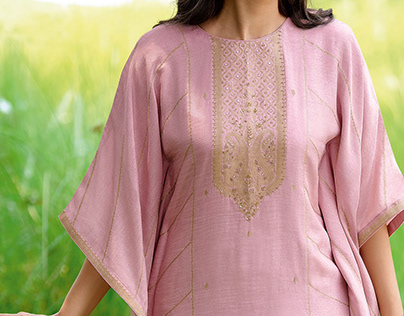 Varsha Julia Viscose Woven Kaftan With Handwork