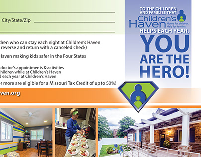 Children's Haven Donation Card and Envelope