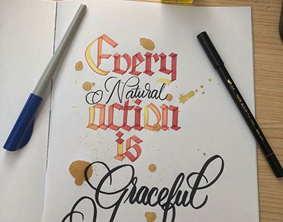 Brush pen and Calligraphy work