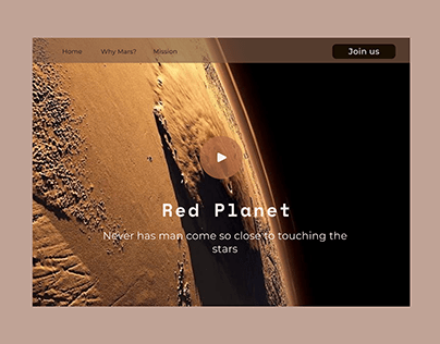 Red Planet Hero Section UI