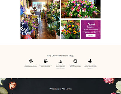 Landing Page Design for Floral Shop