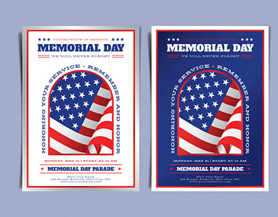 Memorial Day Two Colour Template