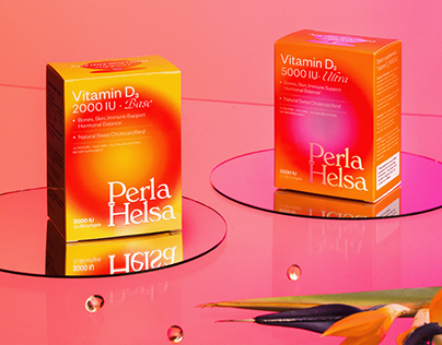Dietary supplements packaging design for Perla Helsa
