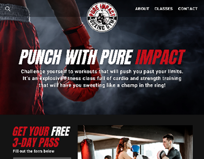 Pure Impact Boxing Gym - Landing Page