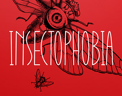 Insectophobia. Set of insect illustrations.