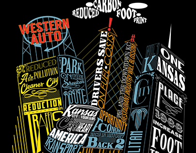 KC Streetcar Project Typography City Poster