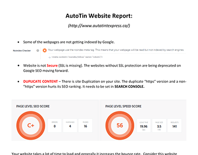 AutoTint Website SEO Audit Report