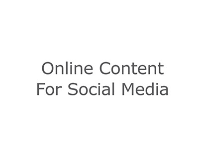 Online Content for Social Media
