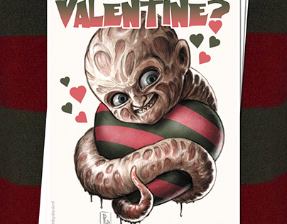 Cartoon Style Freddy Krueger Valentine's card gift
